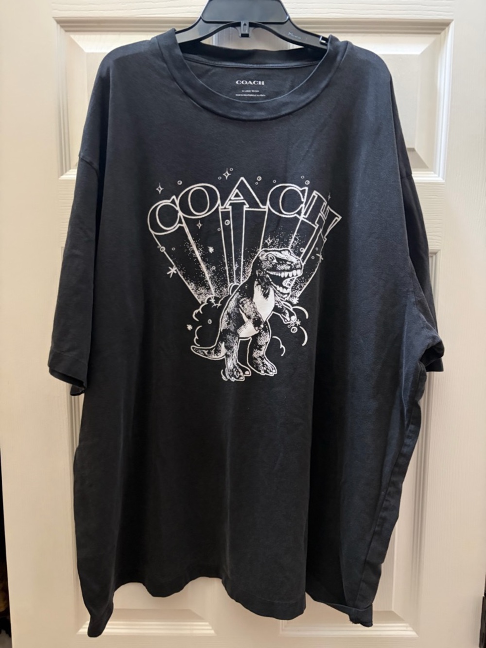 Coach Black T-Shirt with White Logo and Graphic Accents